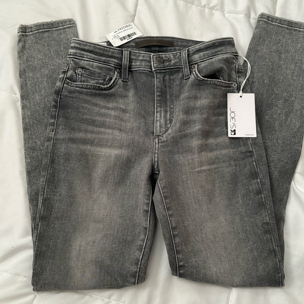 * Joe's Jeans Women Charlie High Rise Skinny Ankle Grey Jeans